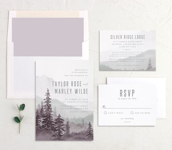 Painted Mountains Wedding Invitations suite