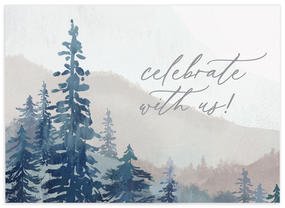 Mountain Canvas Wedding Enclosure Cards back