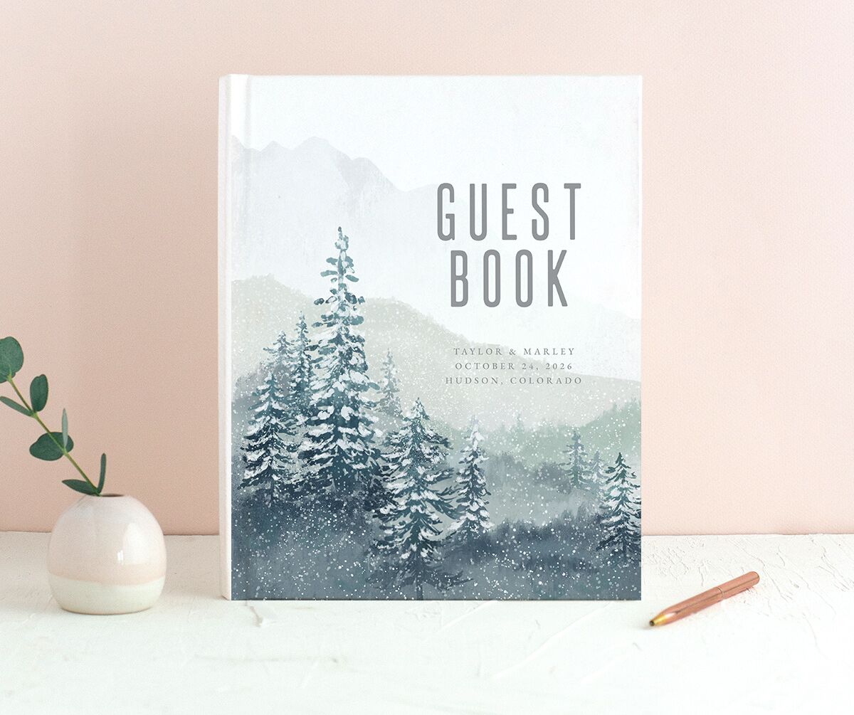 Mountain Canvas Wedding Guest Book front