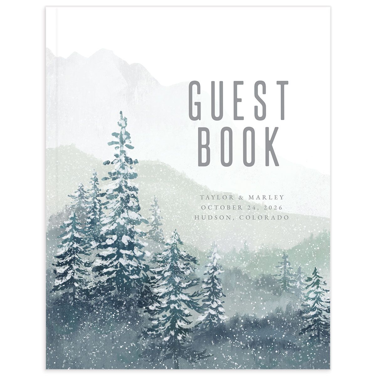 Mountain Canvas Wedding Guest Book