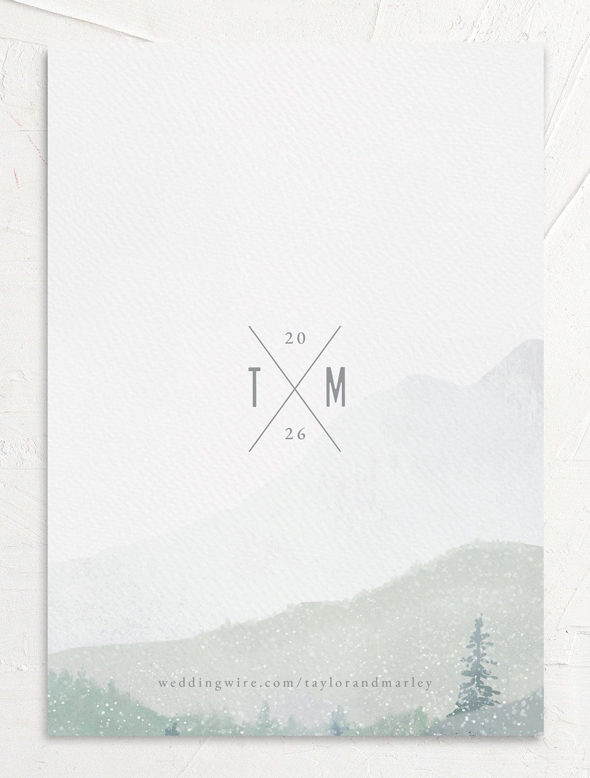 Mountain Canvas Wedding Invitations back