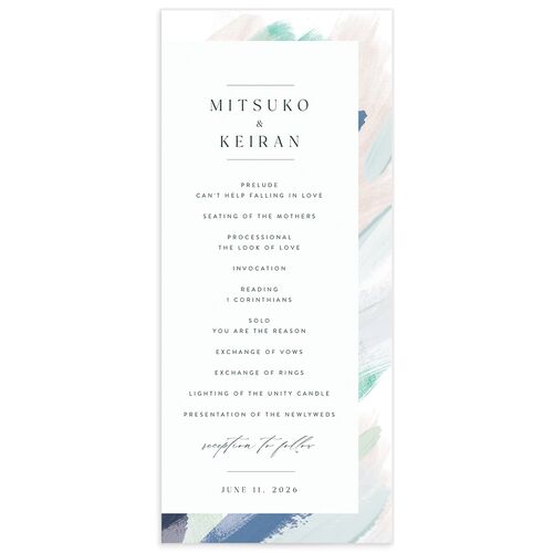 Floral Abstract Wedding Programs - Blue