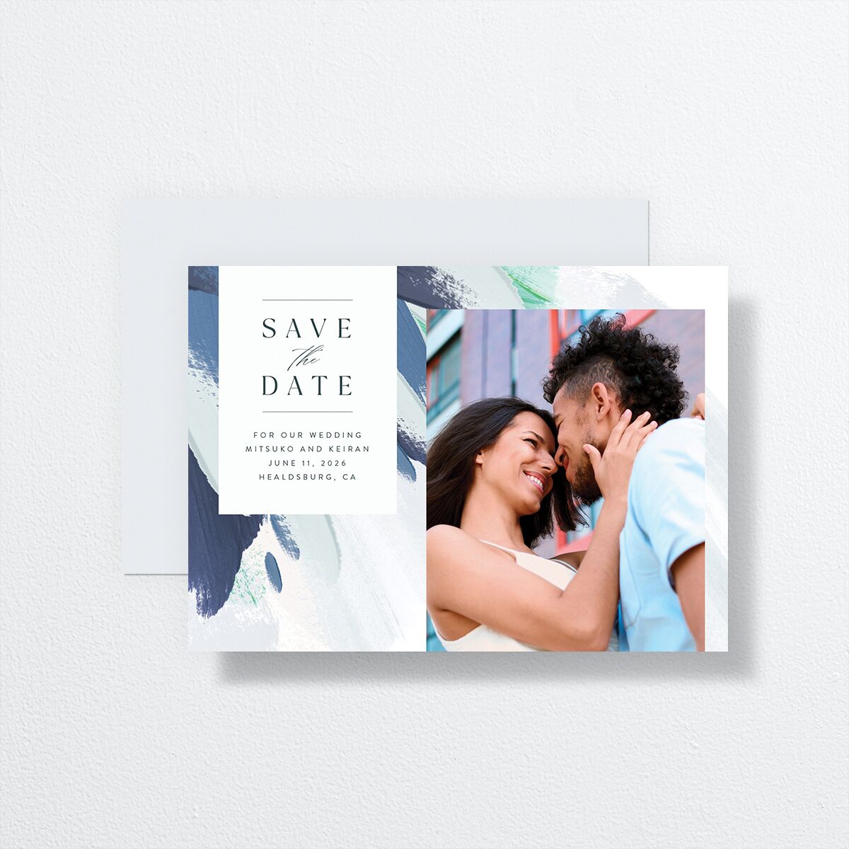Floral Abstract Save The Date Cards Sapphire Signature smooth No