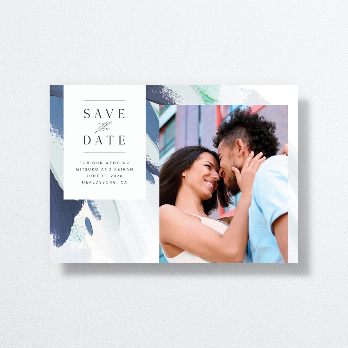 Floral Abstract Save The Date Cards Sapphire Signature smooth No