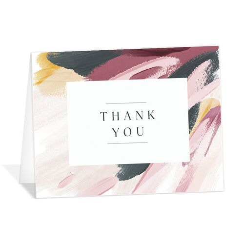 Floral Abstract Thank You Cards Mauve