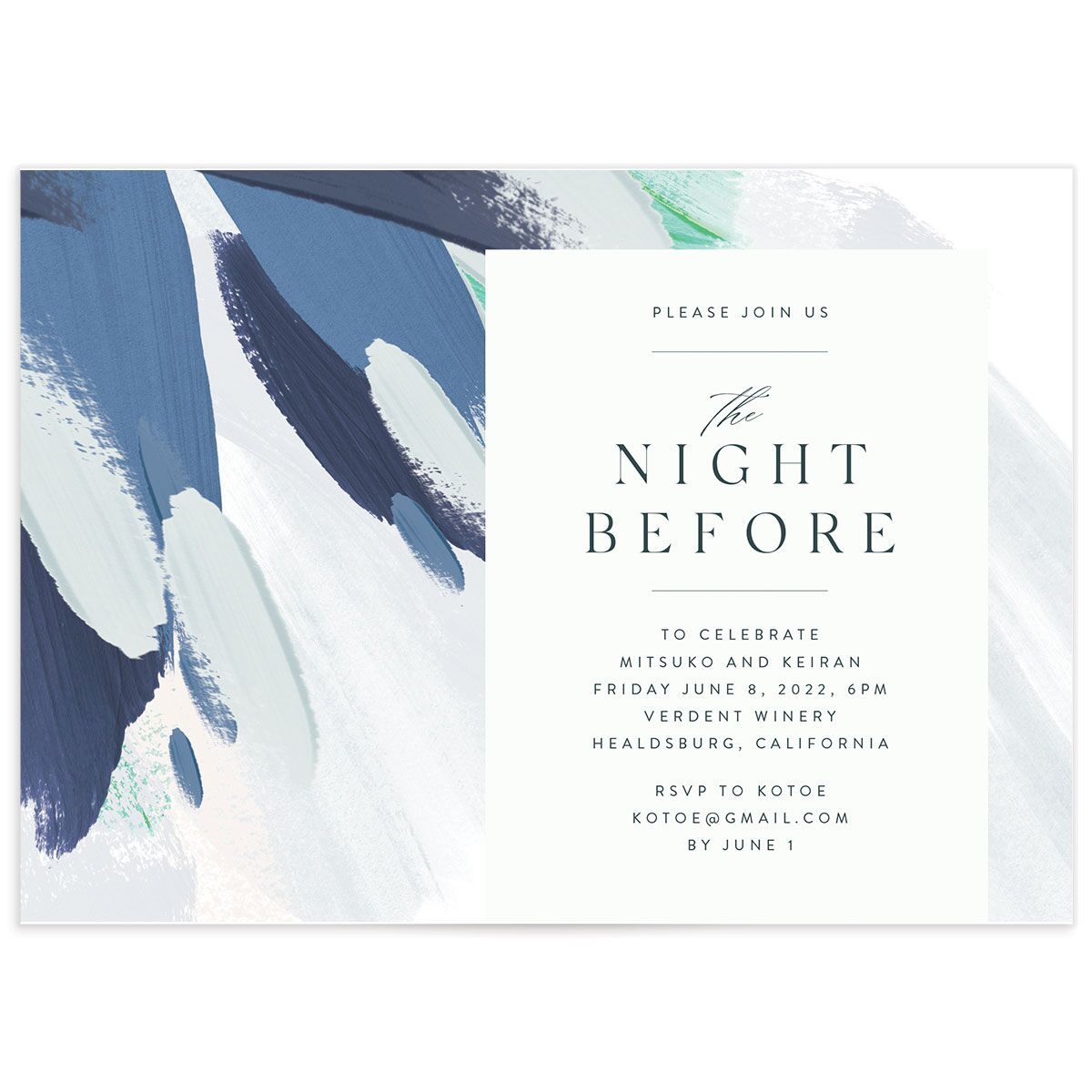 Floral Brushstroke Rehearsal Dinner Invitations