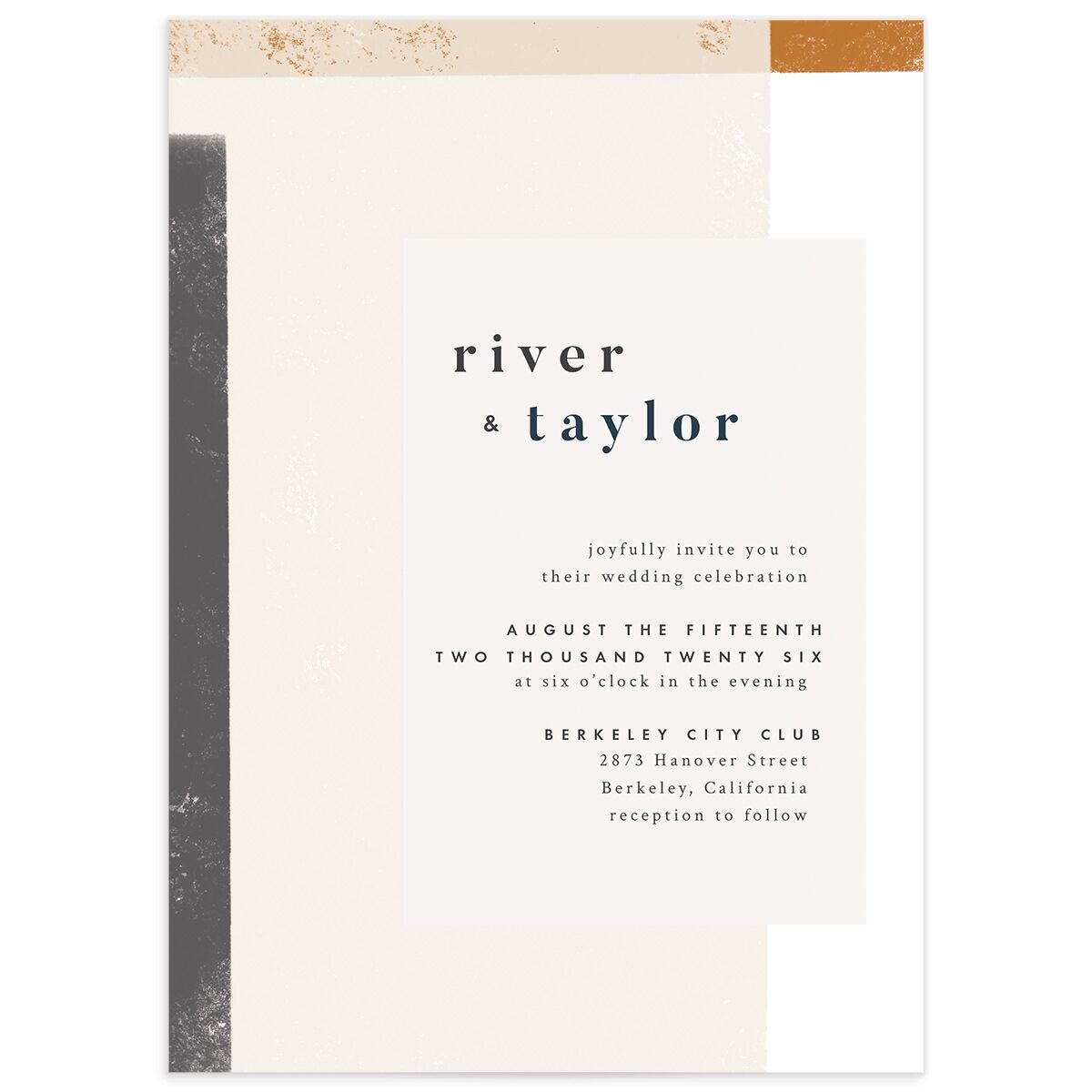 Modern Colorblock Wedding Invitations