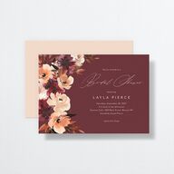 Leafy Floral Bridal Shower Invitations Midnight Signature