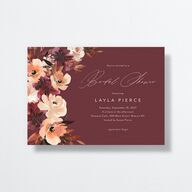 Leafy Floral Bridal Shower Invitations Midnight Signature