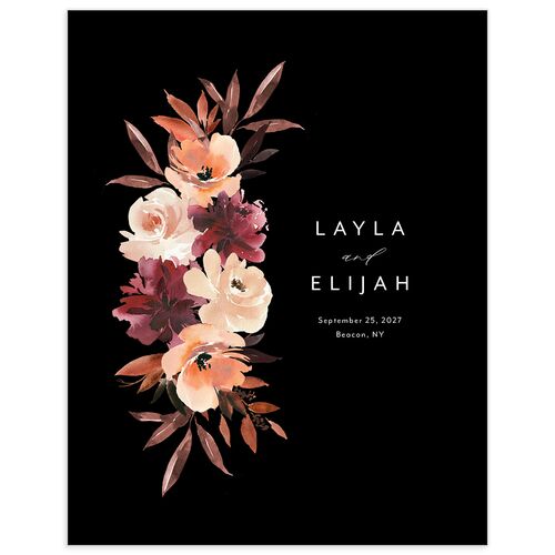 Leafy Floral Wedding Guest Book