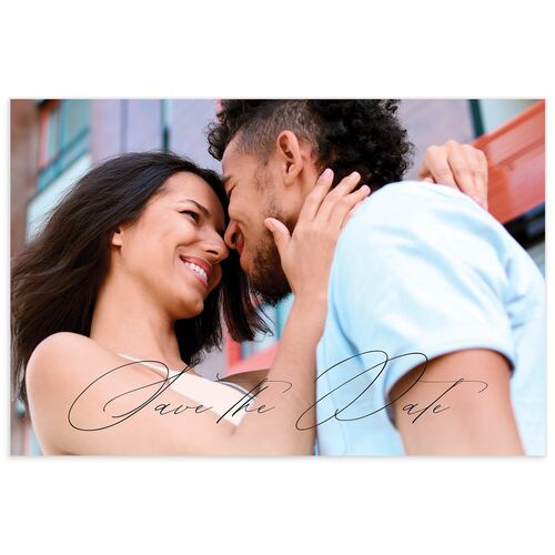 Leafy Floral Save The Date Postcards - Black