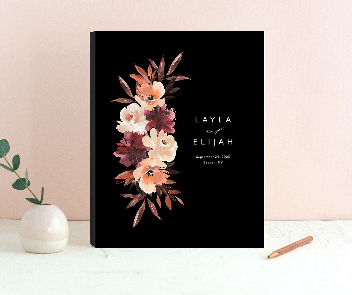 Painted Petals Wedding Guest Book front
