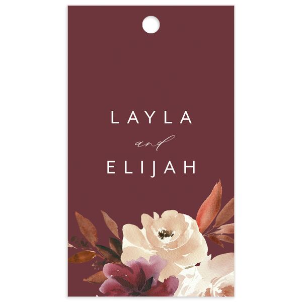 Painted Petals Favor Gift Tags back in Black