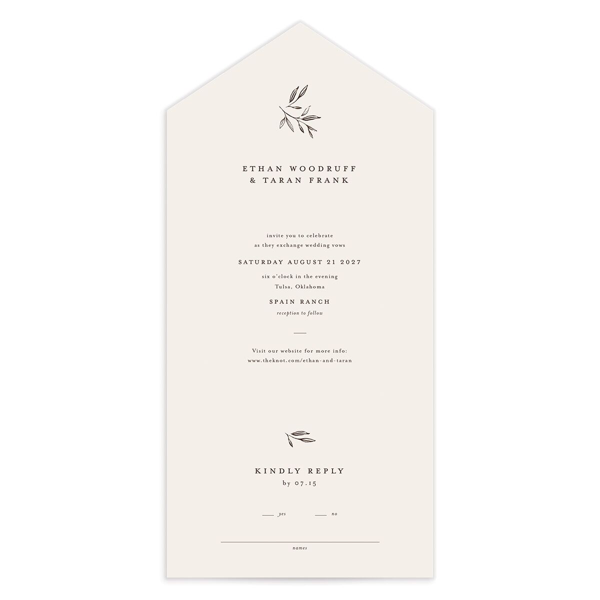Minimal Leaves All-in-One Wedding Invitations