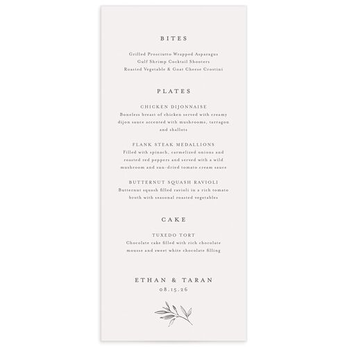 Minimal Leaves Menu Mist Signature smooth