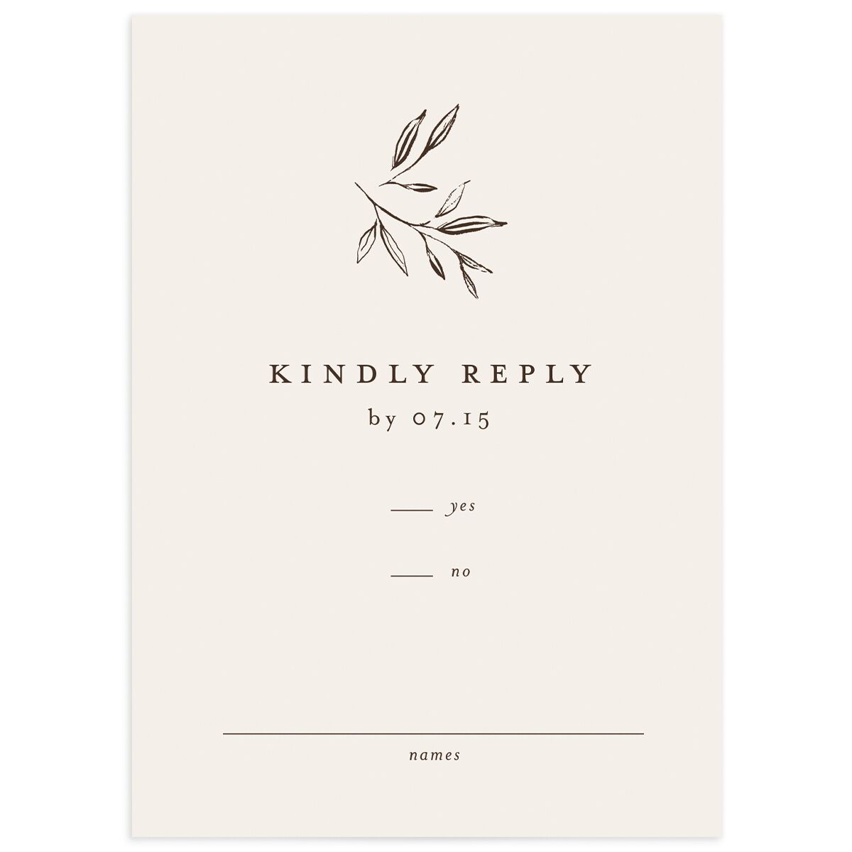 Minimal Leaves Wedding Response Cards