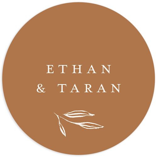 Minimal Leaves Wedding Stickers Saddle