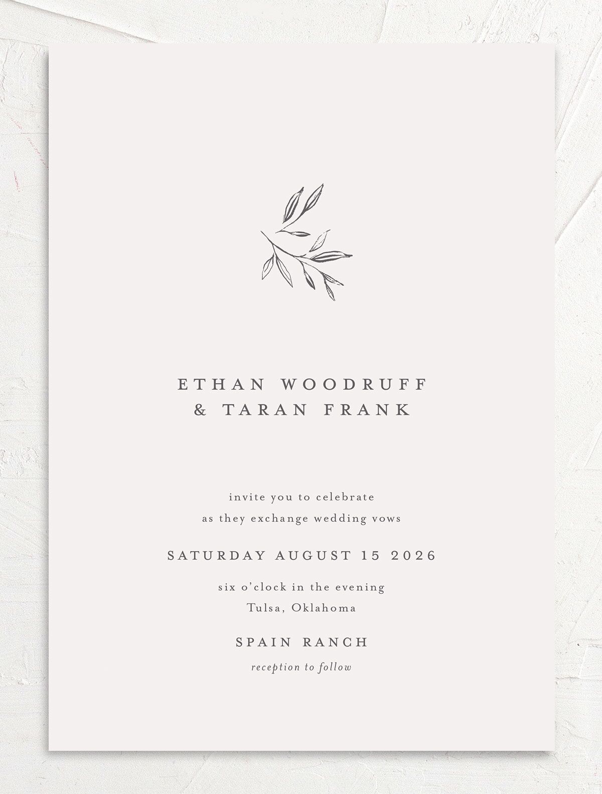 Simply Timeless Wedding Invitations front