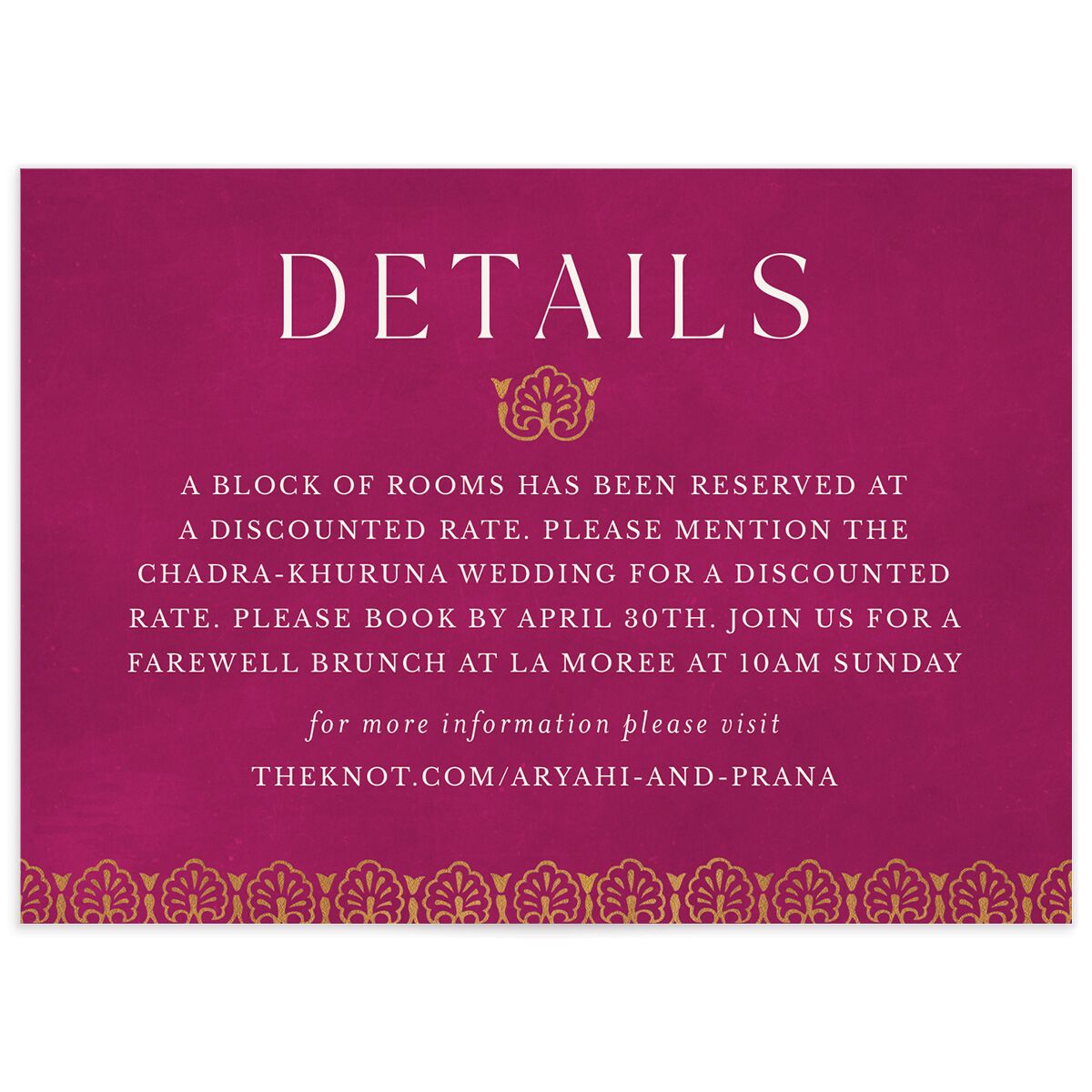 Ornamental Elegance Wedding Enclosure Cards