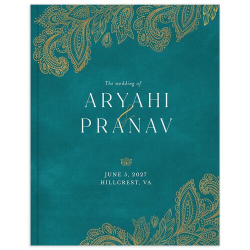 Ornamental Elegance Wedding Guest Book - 