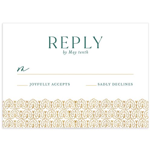 Ornamental Elegance Wedding Response Cards Pure White Signature