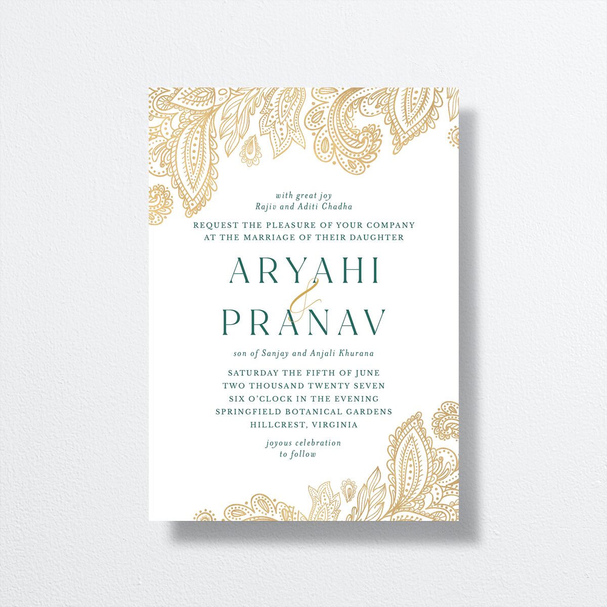 Ornamental Elegance Wedding Invitations front