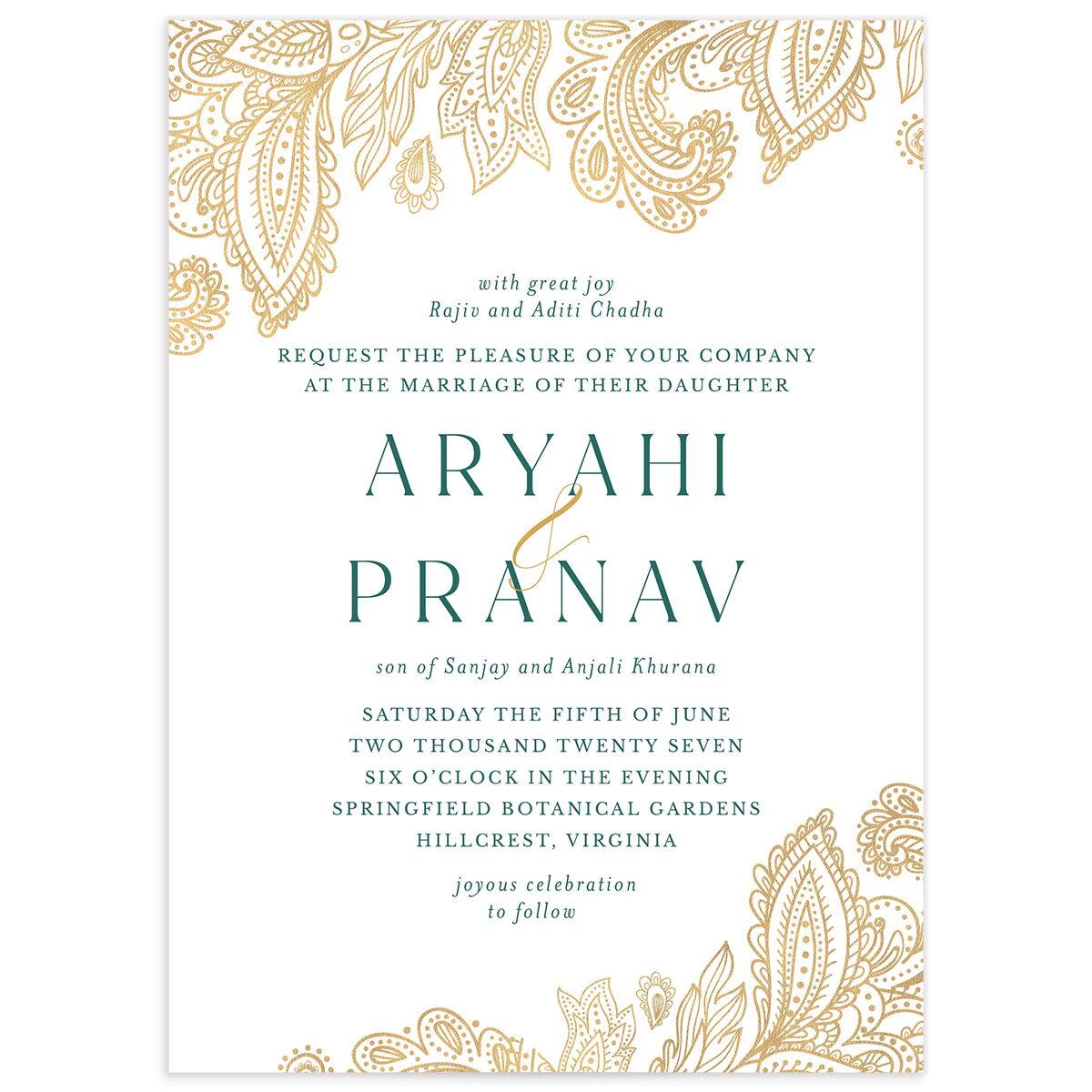 Ornamental Elegance Wedding Invitations