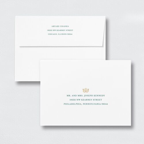 Ornamental Elegance Wedding Invitation Envelopes White Standard Pure White Both Recipient and Return Addresses