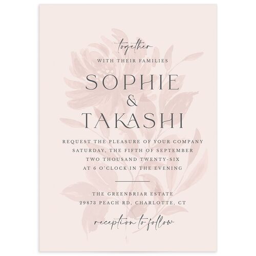 Floral Sophistication Wedding Invitations - Pink