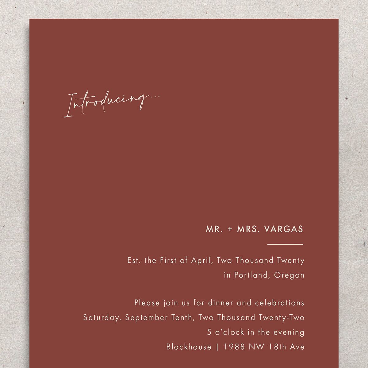 Simple Script Change the Date Cards Vintage Pink Signature