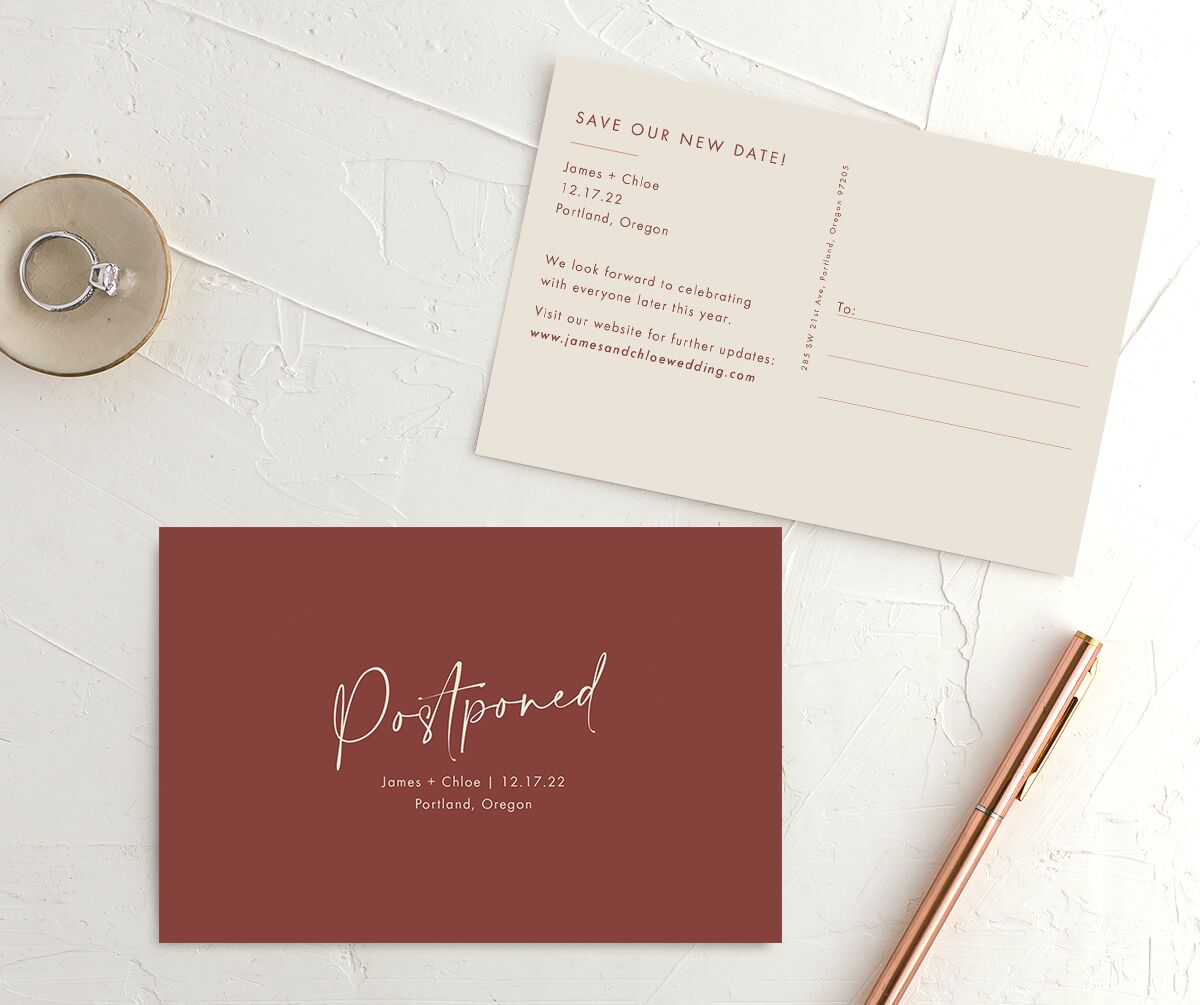 Simple Script Change the Date Postcards Vintage Pink