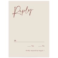 Simple Script Wedding Response Card Vintage Pink Signature