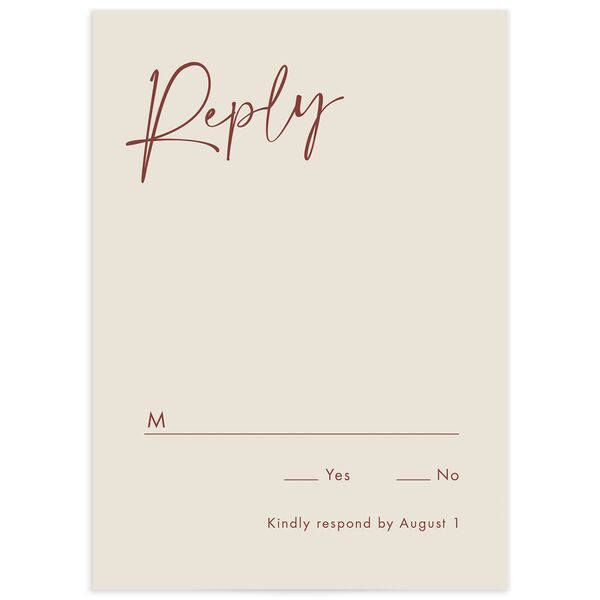 Simple Script Wedding Response Card Vintage Pink Signature
