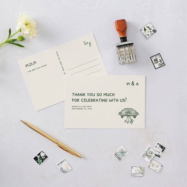Hand Drawn Recipe Thank You Postcards Dark Camo
