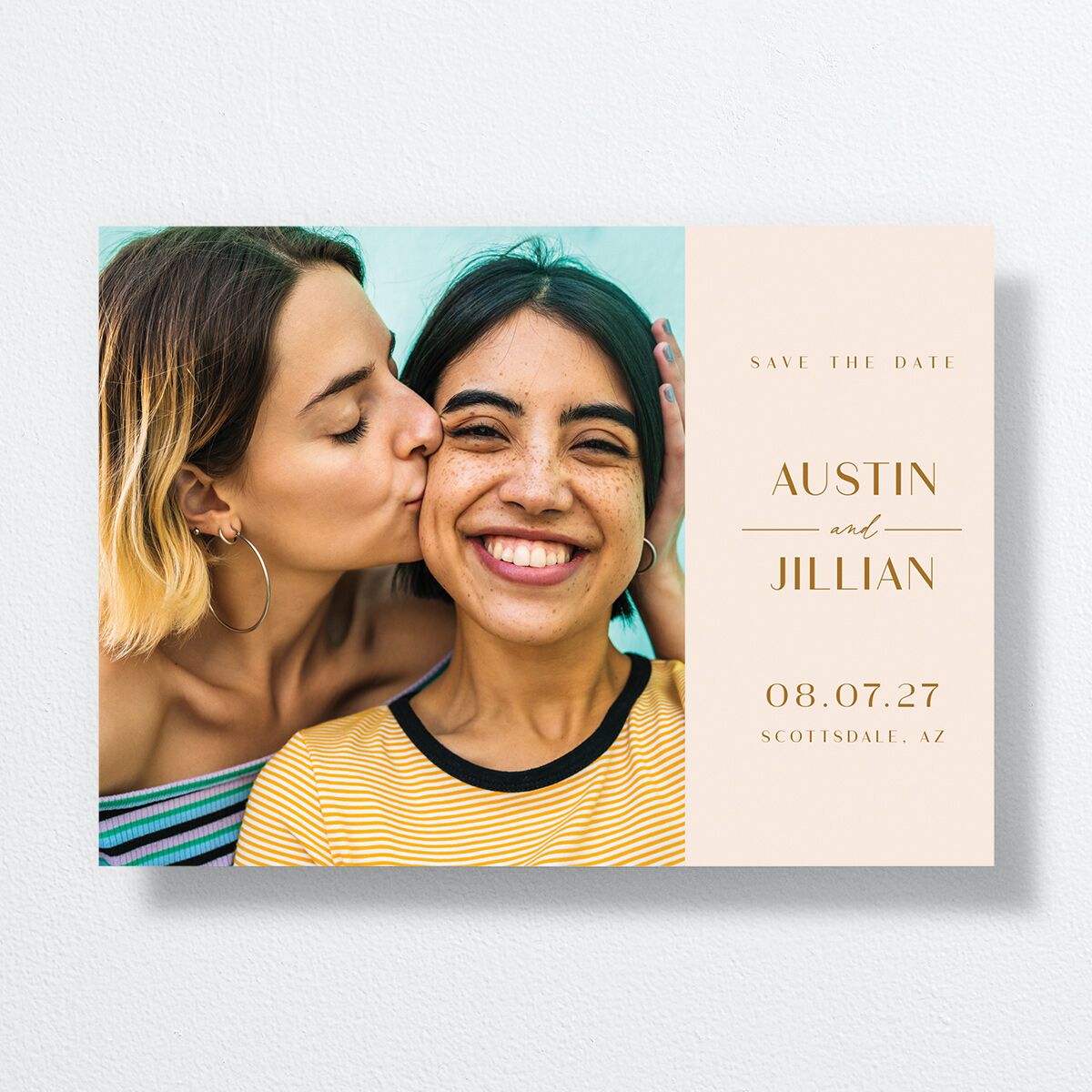 Modern Romantic Save The Date Cards front