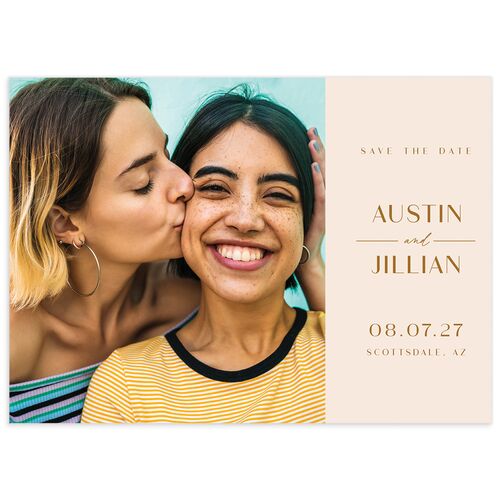 Modern Romantic Save The Date Cards Chestnut Signature smooth No