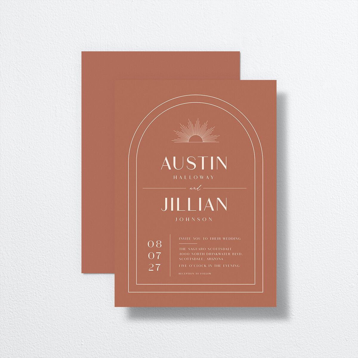 Modern Romantic Wedding Invitations  Chestnut Signature No