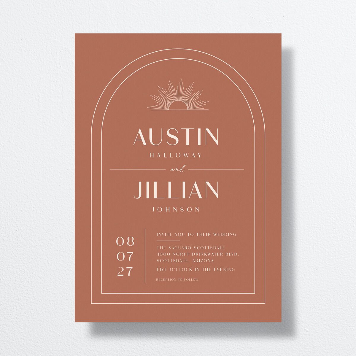 Modern Romantic Wedding Invitations  Chestnut Signature No