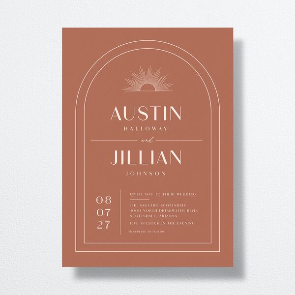 Modern Romantic Wedding Invitations  Chestnut Signature No
