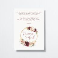 Floral Wreath Change the Date Cards Merlot Signature