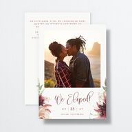Floral Wreath Change the Date Cards Merlot Signature