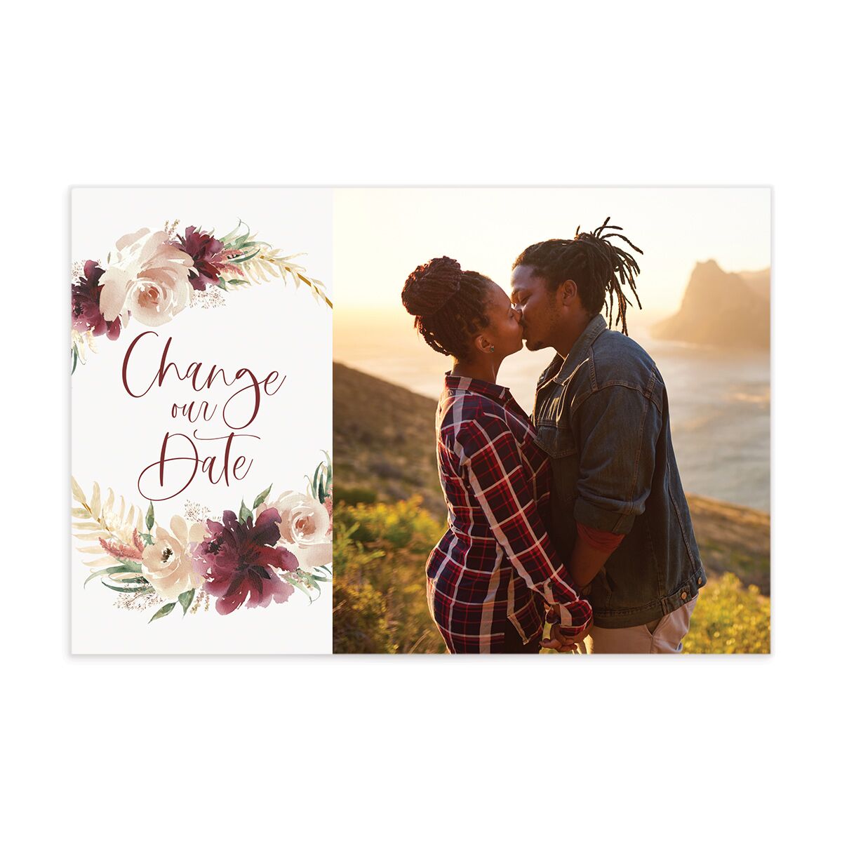 Floral Wreath Change the Date Postcards