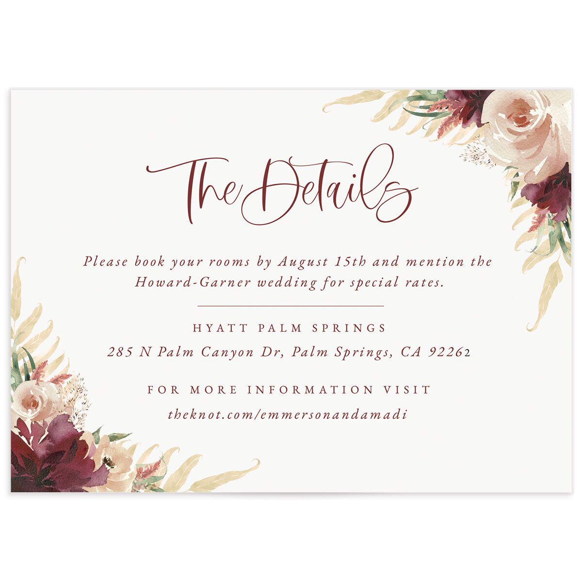 Floral Wreath Wedding Enclosure Cards