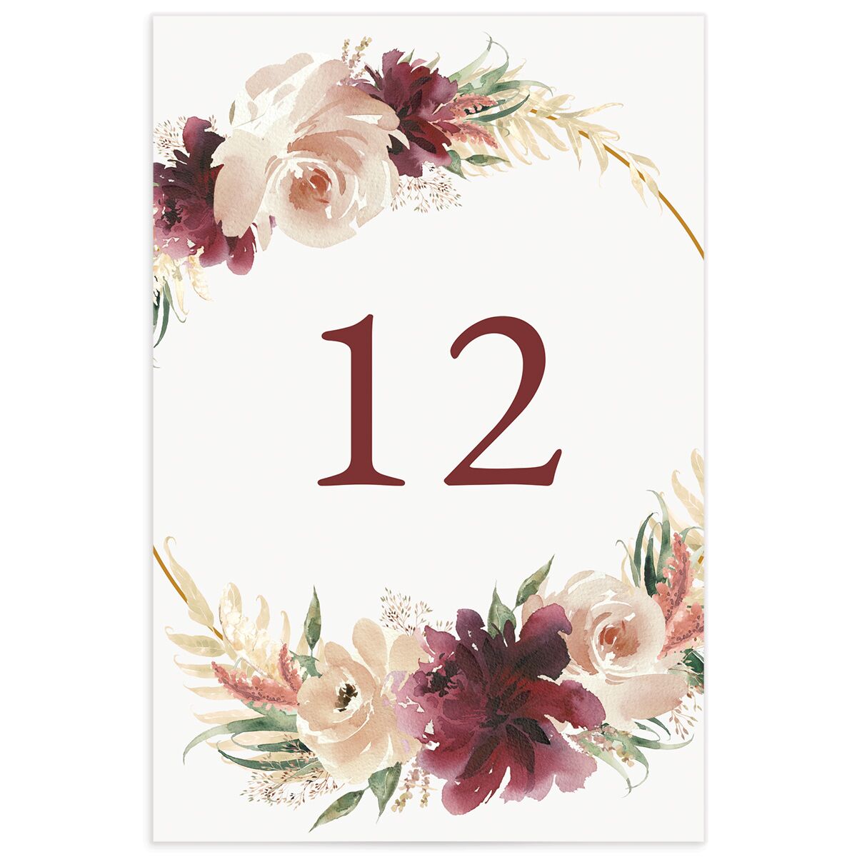 Floral Wreath Table Numbers