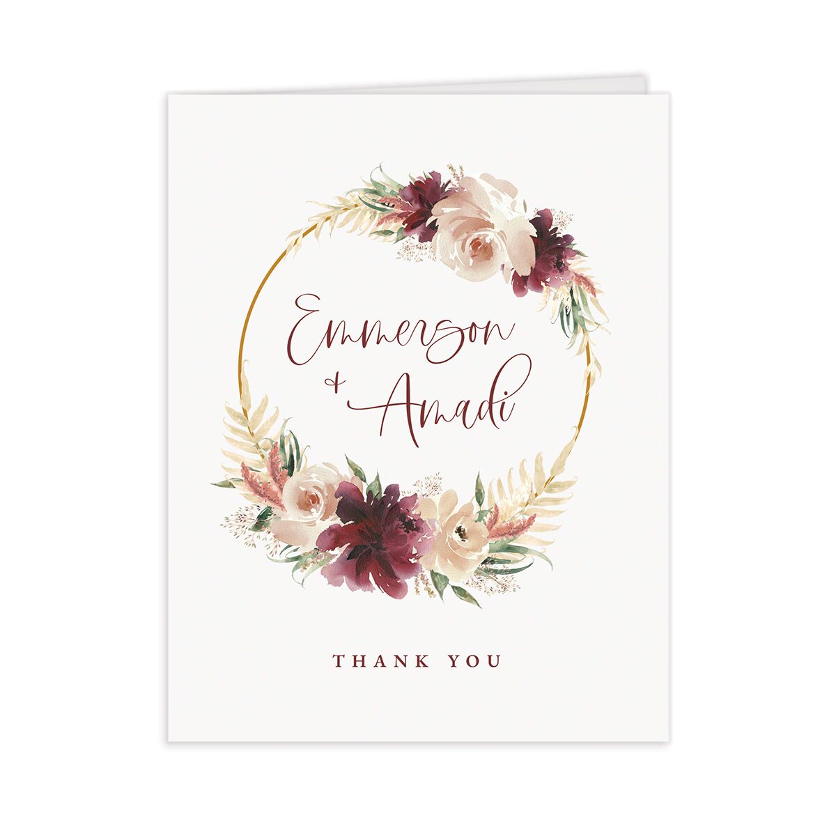 Floral Wreath Thank You Cards