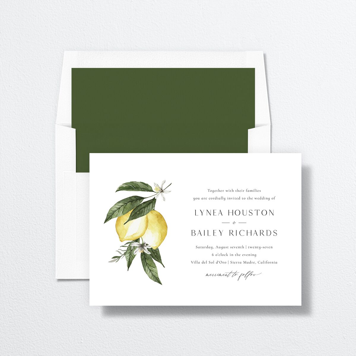 Botanical Lemon Standard Envelope Liners envelope-and-liner