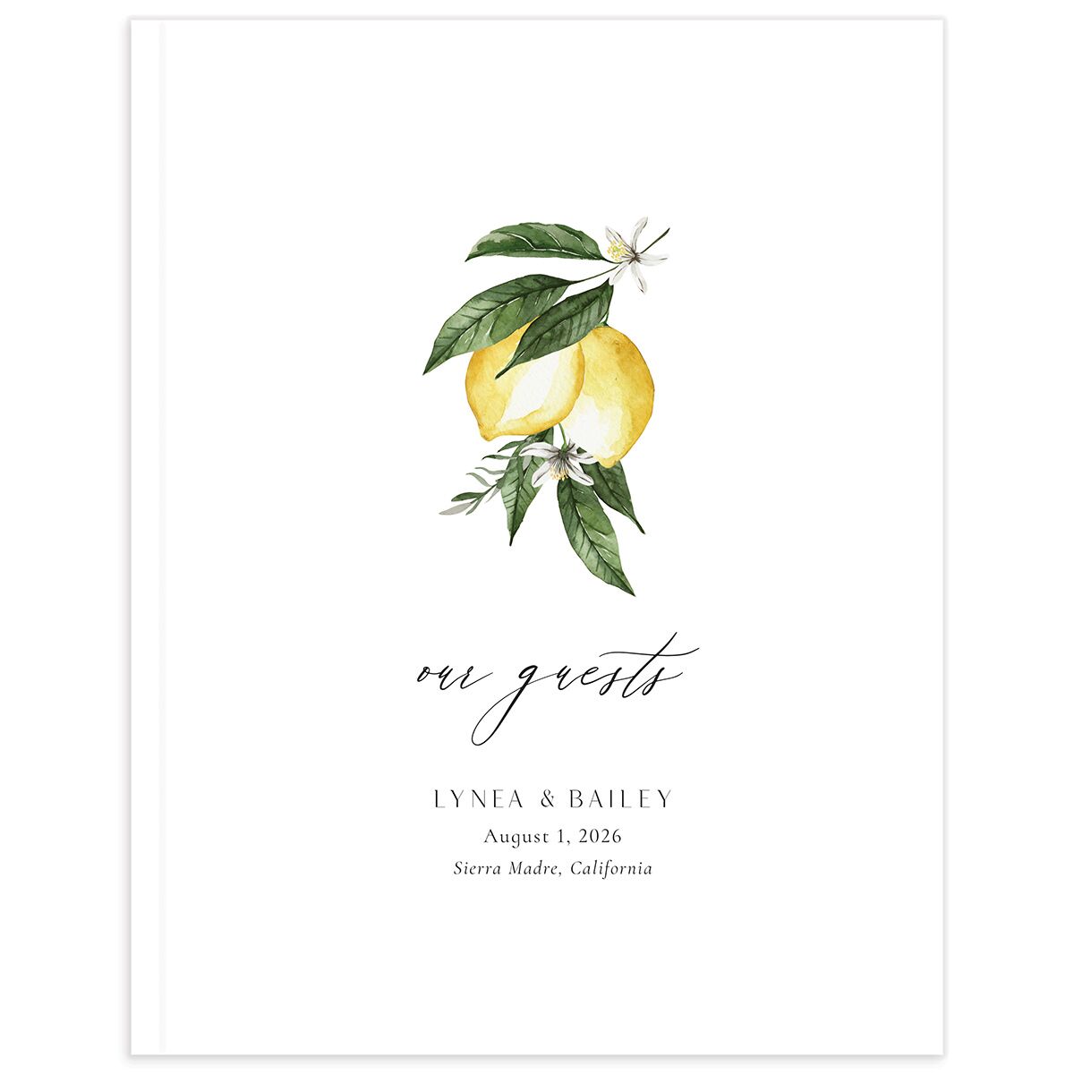 Botanical Lemon Wedding Guest Book