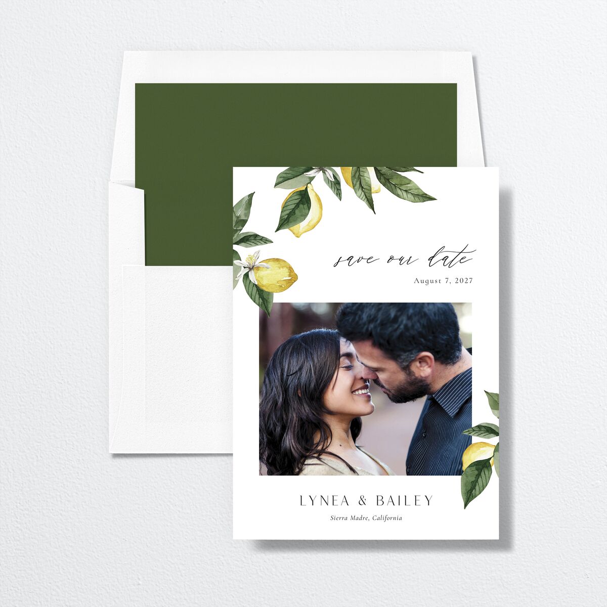 Botanical Lemon Save The Date Cards Buttercup Signature smooth No