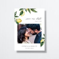 Botanical Lemon Save The Date Cards Buttercup Signature smooth No