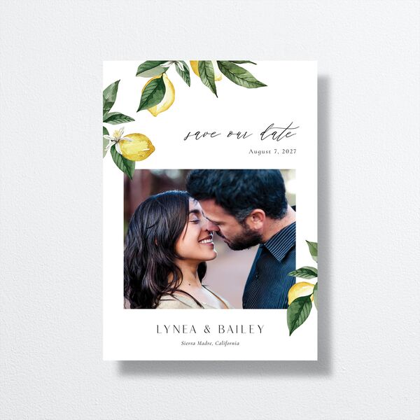 Botanical Lemon Save The Date Cards Buttercup Signature smooth No